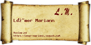 Lámer Mariann névjegykártya