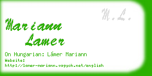 mariann lamer business card