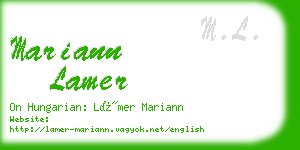 mariann lamer business card